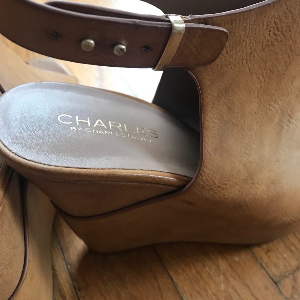 Charles by Charles David leather ankle strap wedge